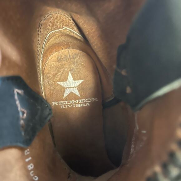 Redneck Riviera Black Fringe Cowgirl Boots Size 8 - Picture 6 of 7